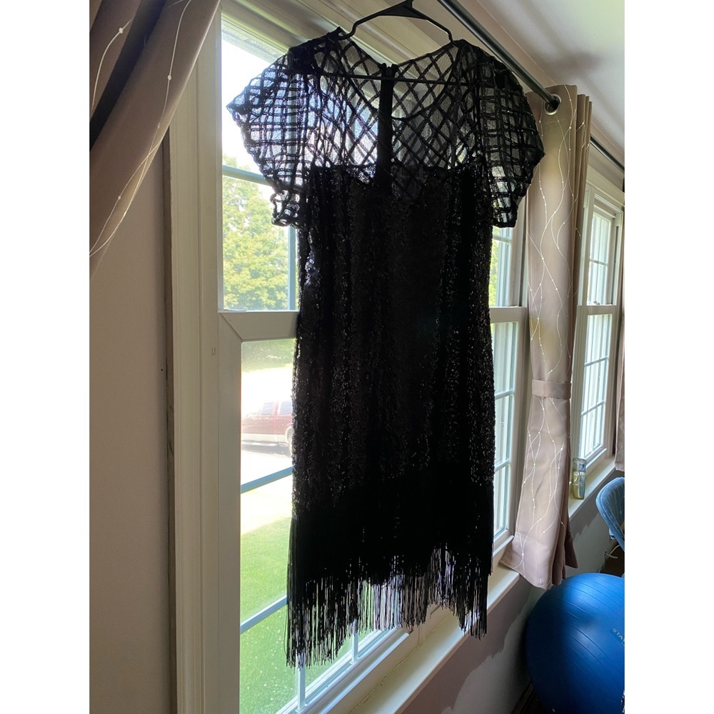 Black Sequins Flapper Dress